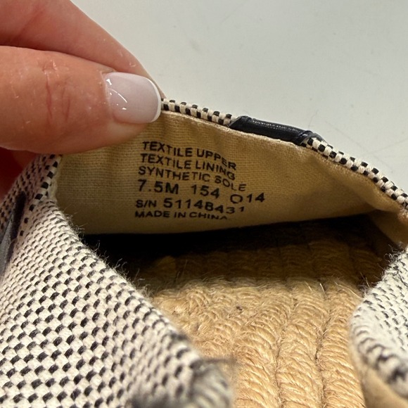 Tory‎ Burch Logo Espadrille Flats Black Cream Womens Size 7.5 - Picture 6 of 8